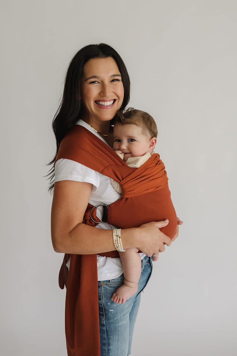 Lalabu The Simple Wrap Baby Wraps Carrier - Stylish Baby Sling Carrier for Newborns & Toddlers 13-28 lbs. Safety Tested  Easy-to-Use  Ergonomic  & Comfortable - Clay - Image 4